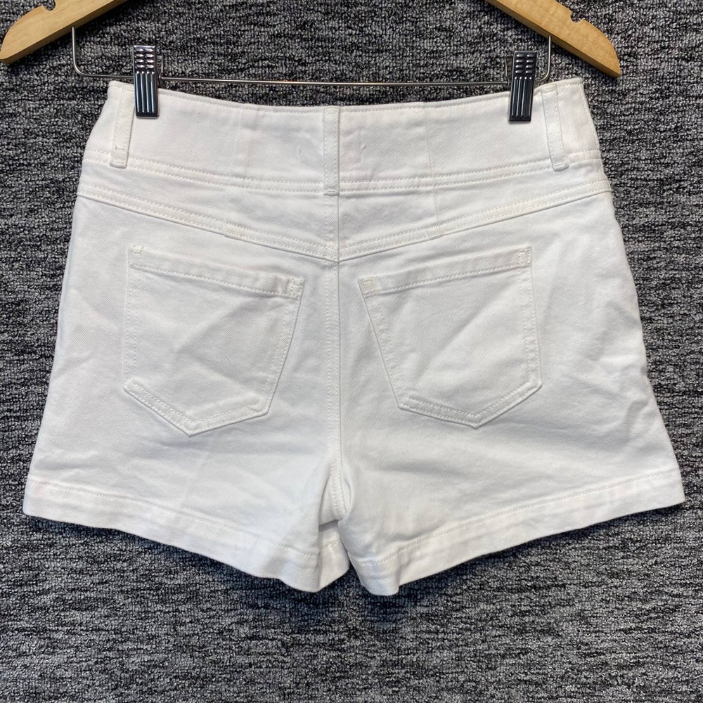 Rivete Denim Double Shank Shorts 24 24P White High‎ Rise Petite Jean NWT Summer